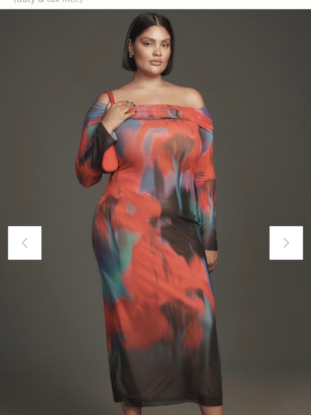 Anthropologie AFRM Praya Off-Shoulder Mesh Midi Dress XL - Picture 2 of 6